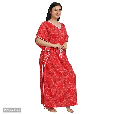 Elegant Red Cotton Blend Printed Nighty For Women-thumb4