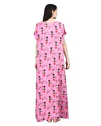 Elegant Pink Rayon Printed Nighty For Women-thumb1