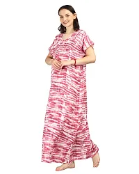 Elegant Maroon Rayon Printed Nighty For Women-thumb3