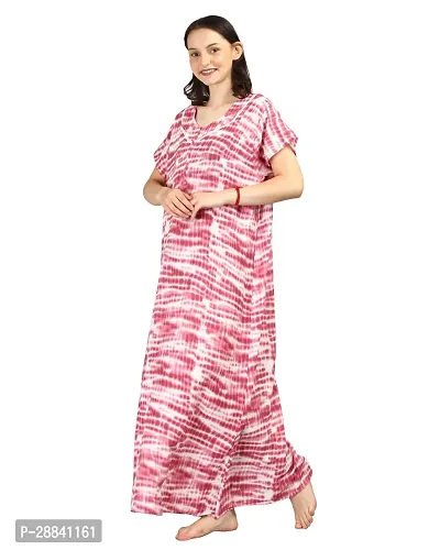 Elegant Maroon Rayon Printed Nighty For Women-thumb4