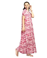 Elegant Maroon Rayon Printed Nighty For Women-thumb2