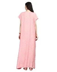 Elegant Pink Rayon Printed Nighty For Women-thumb1