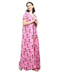 Elegant Pink Rayon Printed Nighty For Women-thumb3