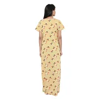 Elegant Yellow Cotton Printed Nighty For Women-thumb1