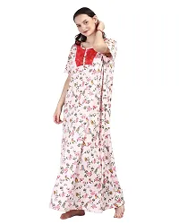 Elegant Pink Cotton Blend Printed Nighty For Women-thumb2