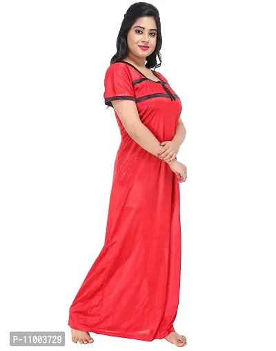 Zionity Women Nighty in Red (Free Size)-thumb3