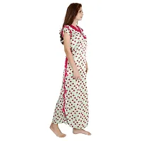 Elegant Green Satin Printed Nighty For Women-thumb3