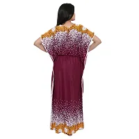 Elegant Multicoloured Satin Printed Nighty For Women-thumb1