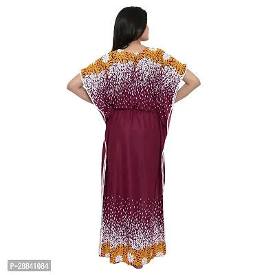 Elegant Multicoloured Satin Printed Nighty For Women-thumb2