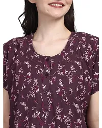 Elegant Purple Cotton Printed Nighty For Women-thumb4