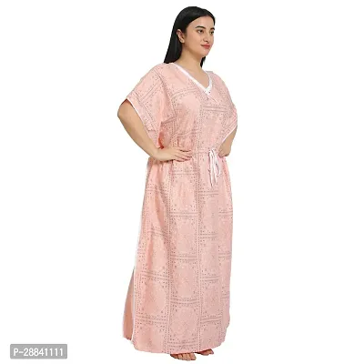 Elegant Pink Cotton Blend Printed Nighty For Women-thumb4