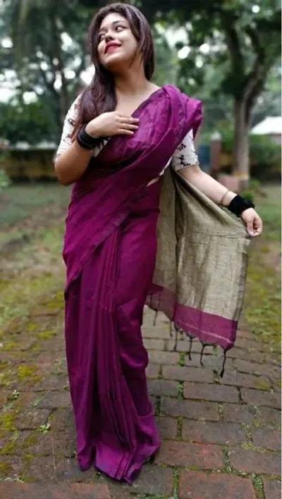 Classic Silk Checked Saree with Blouse piece for Women