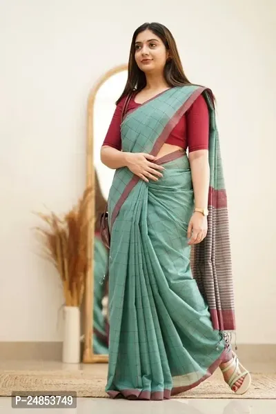 Jivika Silk Blend Saree with Blouse piece For Women-thumb0