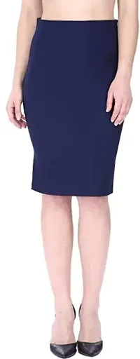 Elegant Blend Solid Skirts For Women