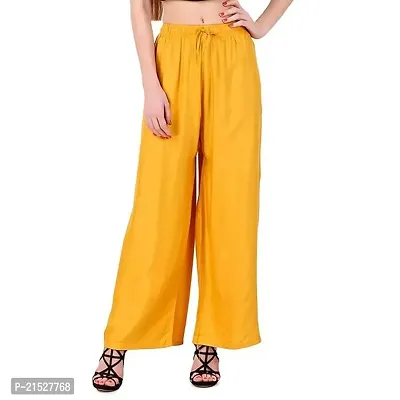 Stunning Yellow Rayon  Palazzo For Women-thumb0