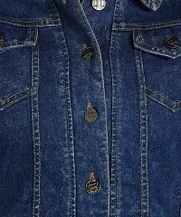 Women's Cotton Denim Jacket Full Sleeves Comfort Fit Collar Jacket Regular Wear For GIls and Women-thumb2