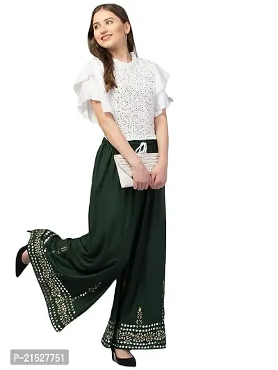 Stunning Green Cotton  Palazzo For Women-thumb0