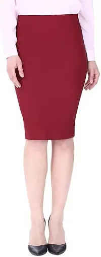 Trendy Solid Pencil Midi Skirt