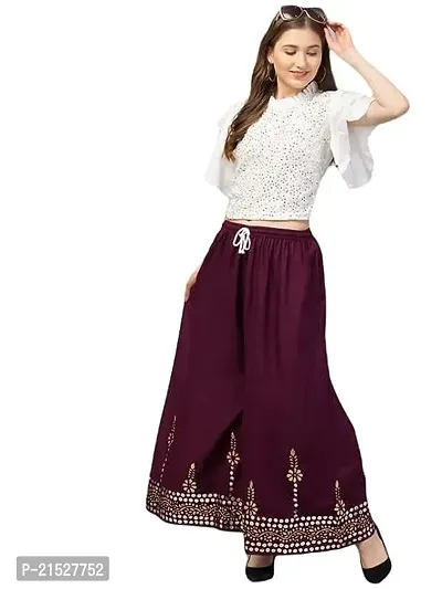 Stunning Purple Cotton  Palazzo For Women