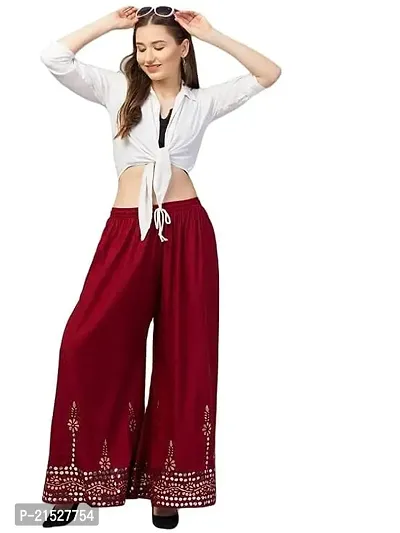 Stunning Maroon Cotton  Palazzo For Women