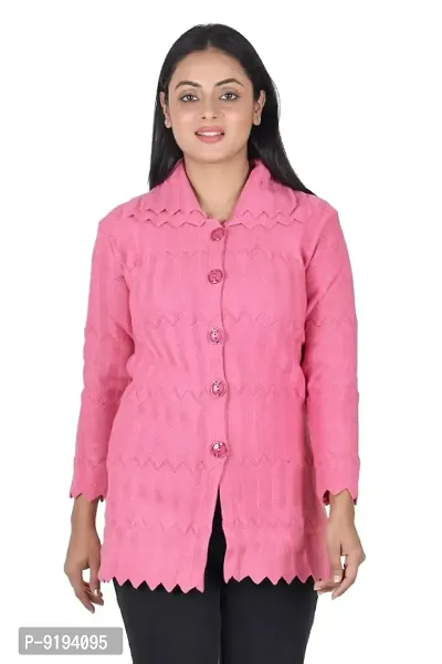 Stylish Pink Woolen Winter Sweaters For Women-thumb0