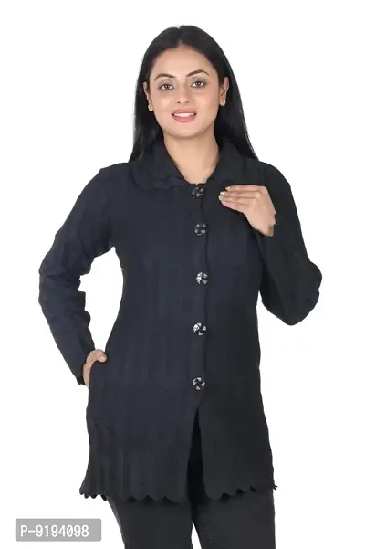 Stylish Black Woolen Winter Sweaters For Women-thumb2
