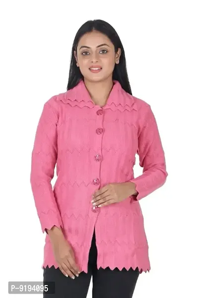 Stylish Pink Woolen Winter Sweaters For Women-thumb5