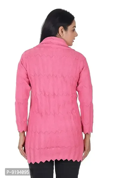 Stylish Pink Woolen Winter Sweaters For Women-thumb4