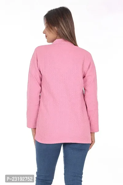 Ninish Woolen Front Open Buttoned Women Cardigan Sweaters-thumb2