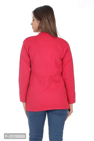 Ninish Woolen Front Open Buttoned Women Cardigan Sweaters-thumb2