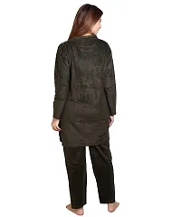 Stylish Velvet Solid Top and Pyjama Nighty for Women-thumb3