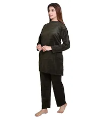 Stylish Velvet Solid Top and Pyjama Nighty for Women-thumb1