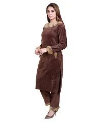 Stylish Velvet Solid Kurti Pant Set for Women-thumb1