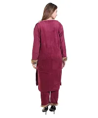 Stylish Velvet Solid Kurti Pant Set for Women-thumb2