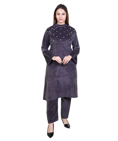 Classic Velvet Kurta Bottom Set for Women