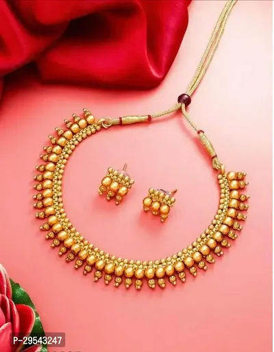 Stylish Golden Alloy Agate Jewellery Set For Women