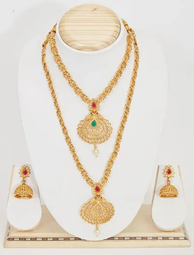 Gold Plated Alloy South Jewellery Sets