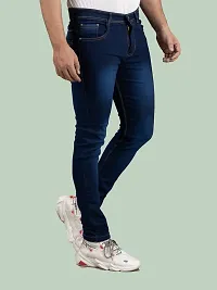 Stylish Denim Blue Slim Fit Mid-Rise Jeans For Men-thumb2