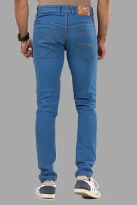 Stylish Denim Blue Slim Fit Mid-Rise Jeans For Men-thumb1