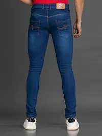 Stylish Blue Solid Denim Mid-Rise Jeans For Men-thumb1