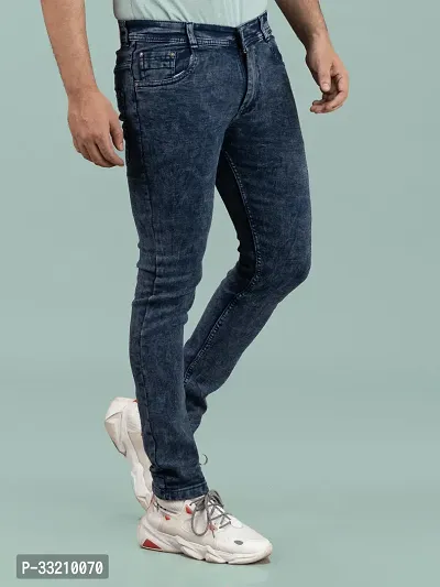 Stylish Grey Denim Solid Mid-Rise Jeans For Men-thumb3