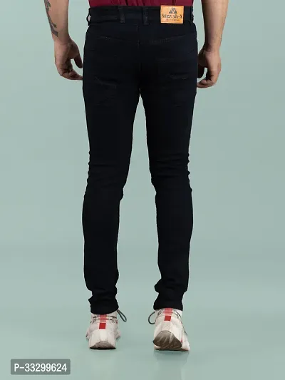 Stylish Denim Black Slim Fit Mid-Rise Jeans For Men-thumb2