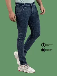 Stylish Blue Denim Solid Mid-Rise Jeans For Men-thumb2