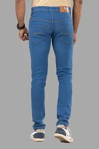 Stylish Blue Solid Denim Mid-Rise Jeans For Men-thumb1