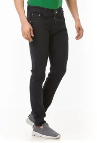 Stylish Denim Black Slim Fit Mid-Rise Jeans For Men-thumb3