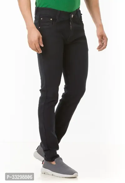 Stylish Denim Black Slim Fit Mid-Rise Jeans For Men-thumb4