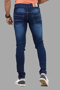 Stylish Denim Blue Slim Fit Mid-Rise Jeans For Men-thumb1