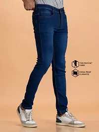 Stylish Denim Blue Slim Fit Mid-Rise Jeans For Men-thumb3