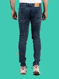 Stylish Blue Denim Solid Mid-Rise Jeans For Men-thumb1