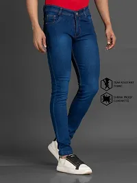 Stylish Denim Blue Slim Fit Mid-Rise Jeans For Men-thumb2